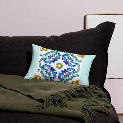Maison James Leslie Mediterranean Green Tile Premium Pillow Cover