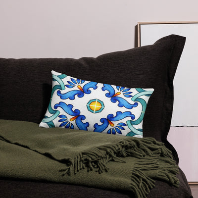 Maison James Leslie Mediterranean Green Tile Premium Pillow Cover